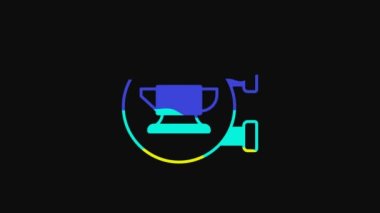 Yellow Blacksmith anvil tool icon isolated on black background. Metal forging. Forge tool. 4K Video motion graphic animation.