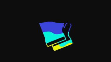 Yellow Protective gloves icon isolated on black background. Protective clothing and tool worker. 4K Video motion graphic animation.