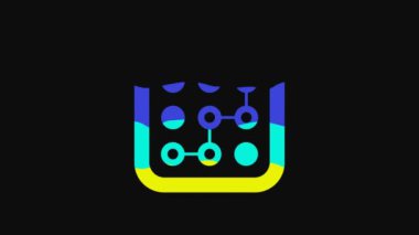 Yellow Graphic password protection and safety access icon isolated on black background. Security, safety, protection, privacy concept. 4K Video motion graphic animation.