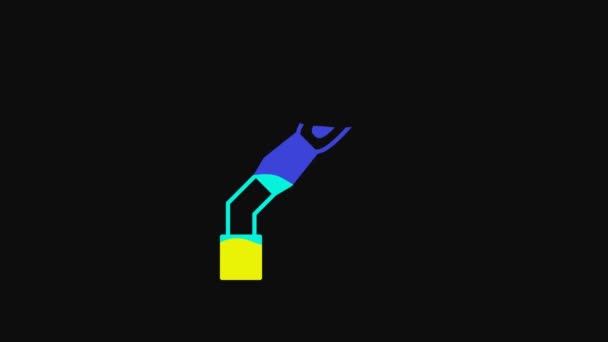 Yellow Welding Torch Icon Isolated Black Background Video Motion Graphic — Stockvideo