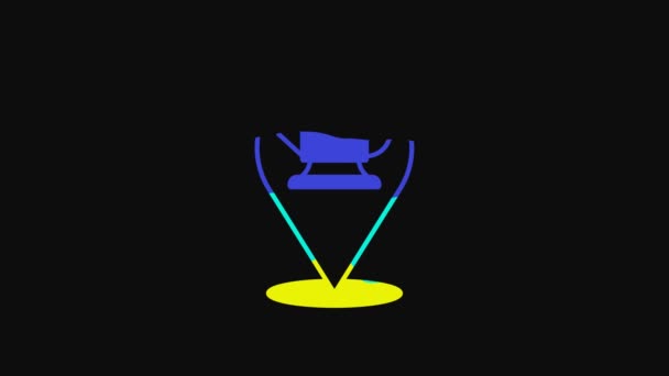 Yellow Blacksmith Anvil Tool Icon Isolated Black Background Metal Forging — Stockvideo