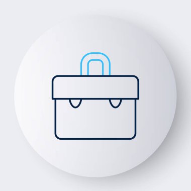 Satır Evrak Çantası simgesi beyaz arkaplanda izole edildi. İş ilanı. İş portföyü. Renkli taslak konsepti. Vektör