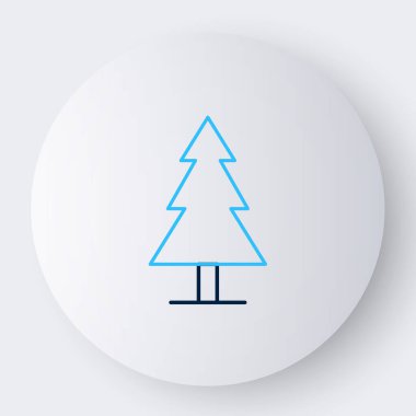 Beyaz arkaplanda çizgi ağacı simgesi izole edildi. Orman sembolü. Renkli taslak konsepti. Vektör