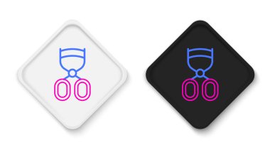 Kirpik bigudi simgesi beyaz arkaplanda izole edildi. Makyaj aleti işareti. Renkli taslak konsepti. Vektör