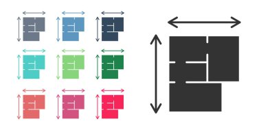 Kara Ev planı simgesi beyaz arkaplanda izole edildi. Simgeleri renklendirin. Vektör