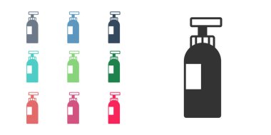 Beyaz arka planda izole edilmiş siyah şampuan ikonu. Simgeleri renklendirin. Vektör