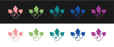 Siyah ve beyaz arkaplanda Branch viburnum veya guelder gül simgesini izole et. Mutlu Noeller ve mutlu yıllar. Vektör