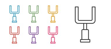 Amerikan futbolu kale direği simgesi beyaz arkaplanda izole edildi. Simgeleri renklendirin. Vektör