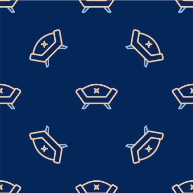 Satır Kanepesi simgesi mavi arkaplanda izole edilmiş pürüzsüz desen. Vektör