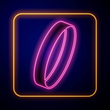 Glowing neon Wedding ring icon isolated on black background. Bride and groom jewelry sign. Marriage symbol. Diamond ring.  Vector