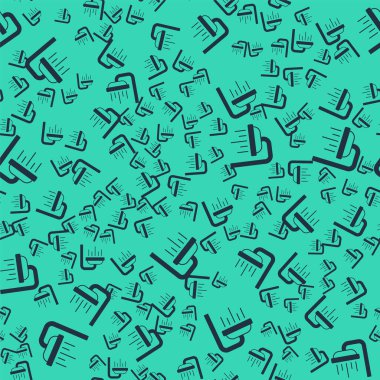 Su damlaları akan siyah duş başlığı yeşil arka planda izole edilmiş bir ikon. Vektör