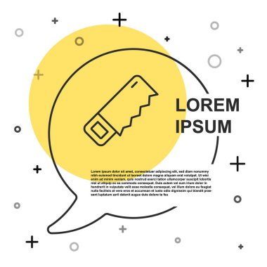 Siyah çizgili El beyaz arkaplanda izole edilmiş bir simge gördü. Rastgele dinamik şekiller. Vektör