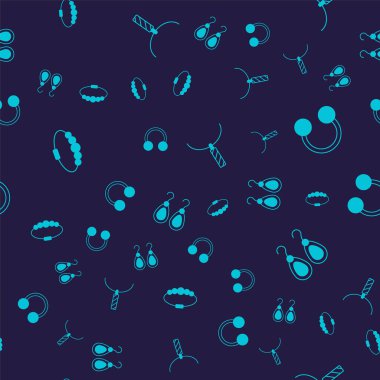 Set Bracelet jewelry, Piercing, Pendant on necklace and Earrings on seamless pattern. Vector