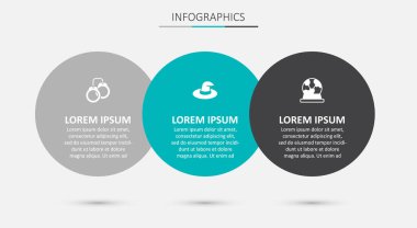 Set Witch hat, Handcuffs and Magic ball. Business infographic template. Vector