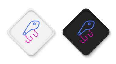 Beyaz arkaplanda olta yemi simgesi izole edildi. Balık oltası. Renkli taslak konsepti. Vektör