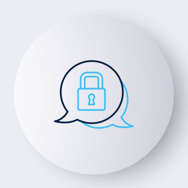 Satır Kilidi simgesi beyaz arkaplanda izole edildi. Asma kilit işareti. Güvenlik, güvenlik, koruma, gizlilik kavramı. Renkli taslak konsepti. Vektör