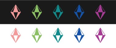 Mücevher taşı simgesini siyah beyaz arkaplanda izole et. Mücevher sembolü. Elmas. Vektör