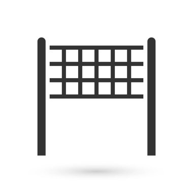 Grey Volleyball net icon isolated on white background.  Vector