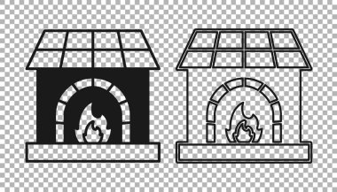 Siyah Demirci fırın ikonu şeffaf arkaplanda izole edildi. Vektör
