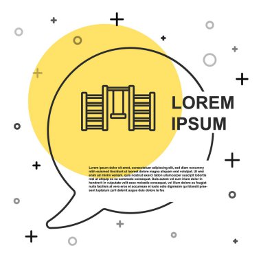 Beyaz arka planda siyah çizgi olan İsveç duvar ikonu izole edildi. İsveç merdivenleri. Rastgele dinamik şekiller. Vektör