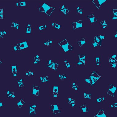 Set Oil petrol test tube price increase and pump or pump jack on seamless pattern. Vector.