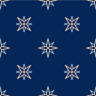 Çizgi Rüzgârı simgesi mavi arkaplanda izole edilmiş. Seyahat için pusula simgesi. Navigasyon tasarımı. Vektör