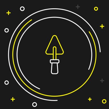 Line Trowel icon isolated on black background. Colorful outline concept. Vector