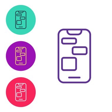 Satır Mobil destek simgesini beyaz arkaplanda 24 saat ayır. Tüm gün müşteri destek merkezi. Tam zamanlı çağrı servisi. Simgeleri renklendirin. Vektör.