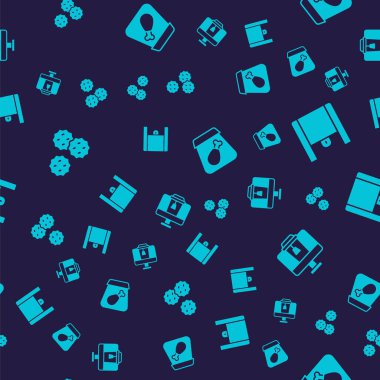 Set Cookie or biscuit Online ordering food meal and on seamless pattern. Vector.