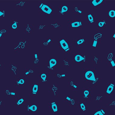 Set Acne Lip augmentation Bottle of shampoo and Smiling lips on seamless pattern. Vector.