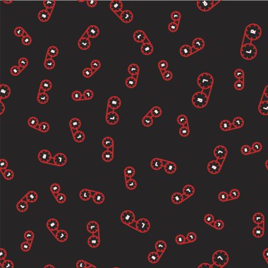 Çizgi Kontak lens konteynır simgesi siyah arkaplanda izole edilmiş kusursuz desen. Görme bakımı, lens hijyen konteynırı. Vektör