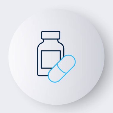 Beyaz arka planda izole edilmiş çizgi uyku hapı ikonu. Renkli taslak konsepti. Vektör