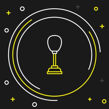 Çizgi Kum Torbası simgesi siyah arkaplanda izole edildi. Renkli taslak konsepti. Vektör