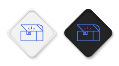 Oyun simgesi için Satır Sandığı beyaz arkaplanda izole edildi. Renkli taslak konsepti. Vektör