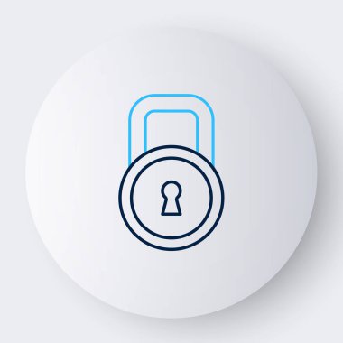 Satır Kilidi simgesi beyaz arkaplanda izole edildi. Asma kilit işareti. Güvenlik, güvenlik, koruma, gizlilik kavramı. Renkli taslak konsepti. Vektör