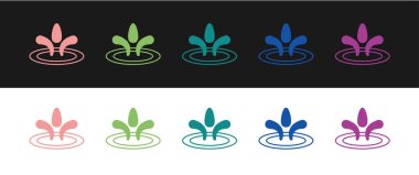 Su bırakma simgesini siyah beyaz arkaplanda izole et. Vektör