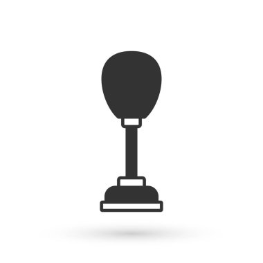 Gri Kum Torbası simgesi beyaz arkaplanda izole edildi. Vektör