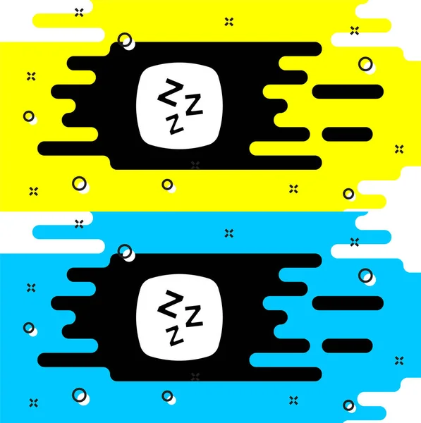 Иконка Спящий Белый Выделена Черном Фоне Сонная Ззз Говорит Пузыре — стоковый вектор