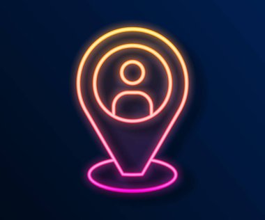 Parlayan neon hattı Taksi istemcisi simgesi siyah arkaplanda izole edildi. Vektör