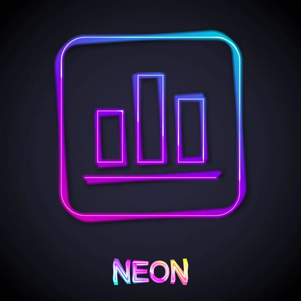 Glödande Neon Linje Paj Diagram Infographic Ikon Isolerad Svart Bakgrund — Stock vektor