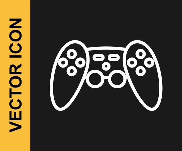 Иконка Gamepad Белой Линии Выделена Черном Фоне Игровой Контроллер Вектор — стоковый вектор