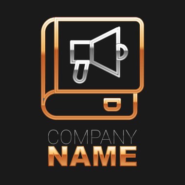 Çizgi Kitabı simgesi siyah arkaplanda izole edildi. Renkli taslak konsepti. Vektör