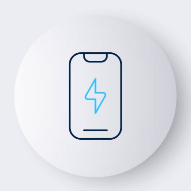 Hat Smartphone, beyaz arkaplanda izole edilmiş cep telefonu simgesi. Renkli taslak konsepti. Vektör