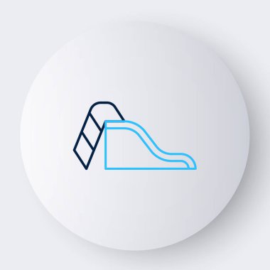 Satır Kaydırağı oyun alanı simgesi beyaz arkaplanda izole edildi. Çocuklar kayar. Renkli taslak konsepti. Vektör