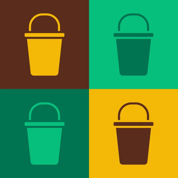 Pop Art Bucket Icon Isolated Color Background Cleaning Service Concept — стоковый вектор