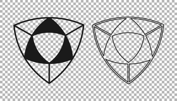 Black Diamond Icon Isolated Transparent Background Jewelry Symbol Gem Stone — Stock Vector