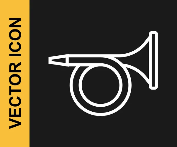 Черном Фоне Выделена Иконка Труба Музыкальный Инструмент Вектор — стоковый вектор