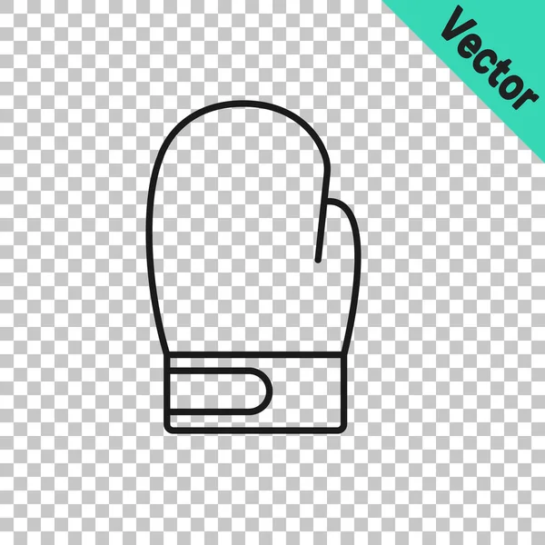 Black Line Boxhandschuh Symbol Isoliert Auf Transparentem Hintergrund Vektor — Stockvektor