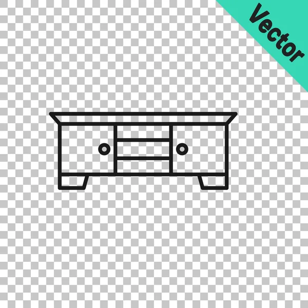 Table Ligne Noire Icône Stand Isolé Sur Fond Transparent Vecteur — Image vectorielle