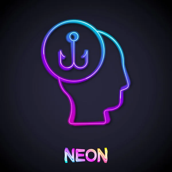 Glowing Neon Line Fisherman Icon Isolated Black Background Vector — Διανυσματικό Αρχείο